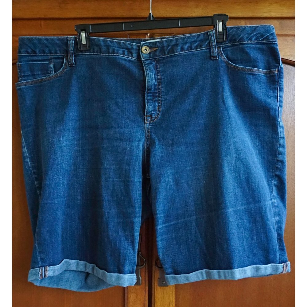St. John's Bay Medium-Wash Denim Bermuda Shorts